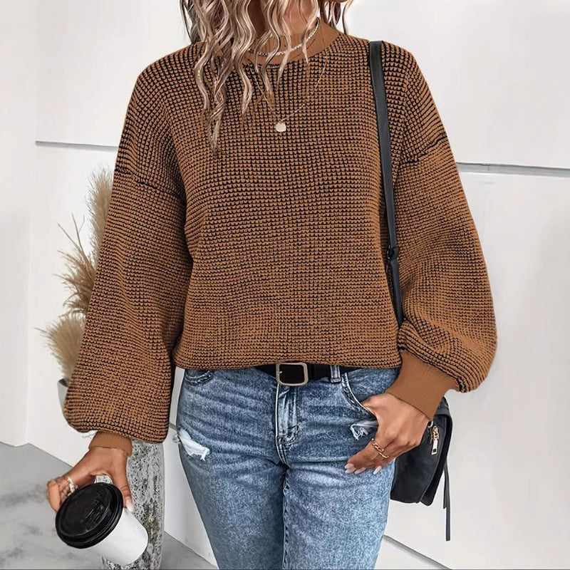 ESTELLA™ - Comfy Lantern Long Sleeve Round Neck Sweater